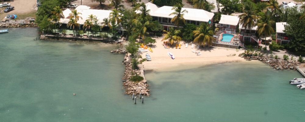 catamaran view of hotel aerial